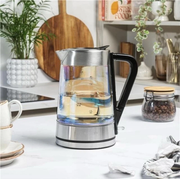Salter 2200w Electric Glass Kettle 1.7L Stainless Steel