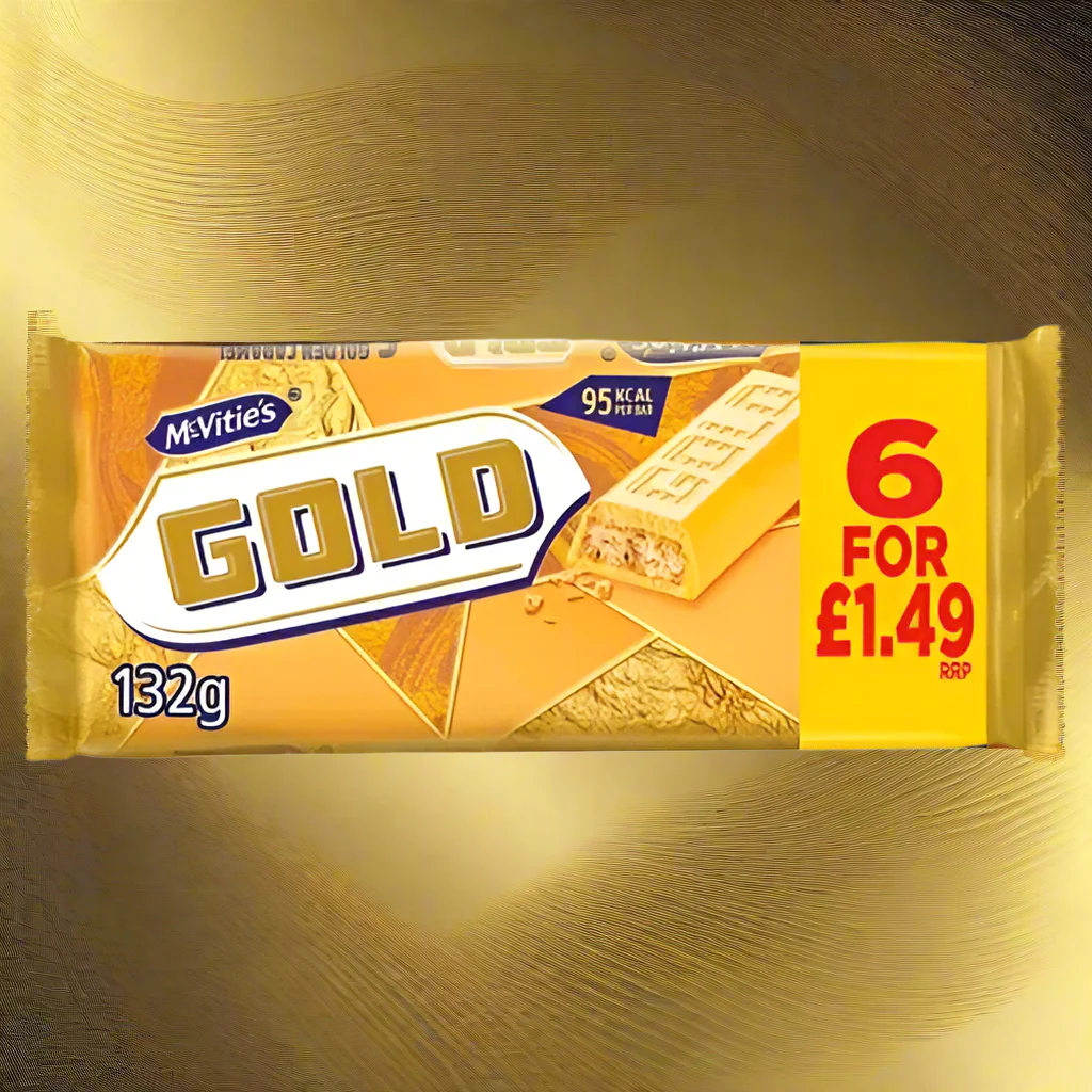 McVitie's Gold Biscuit Bars 6 Pack 106g