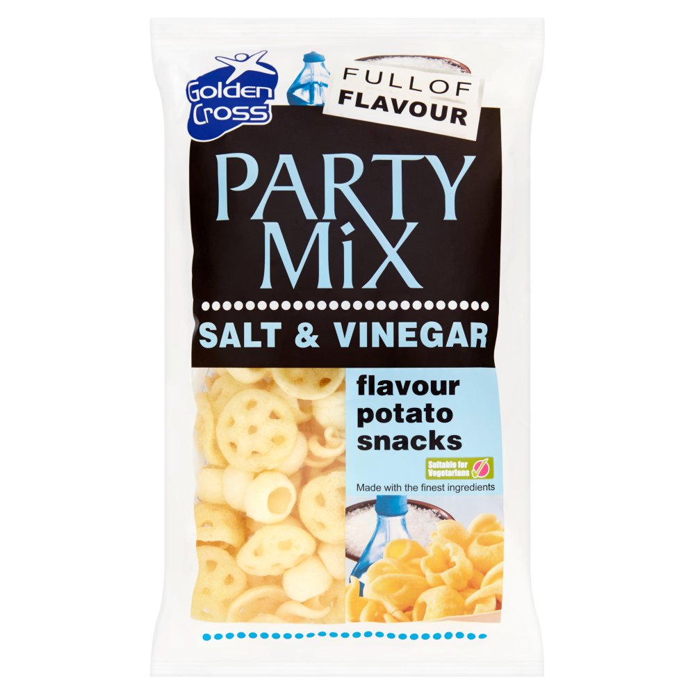 Golden Cross Party Mix Salt & Vinegar Flavour Potato Snacks 125g