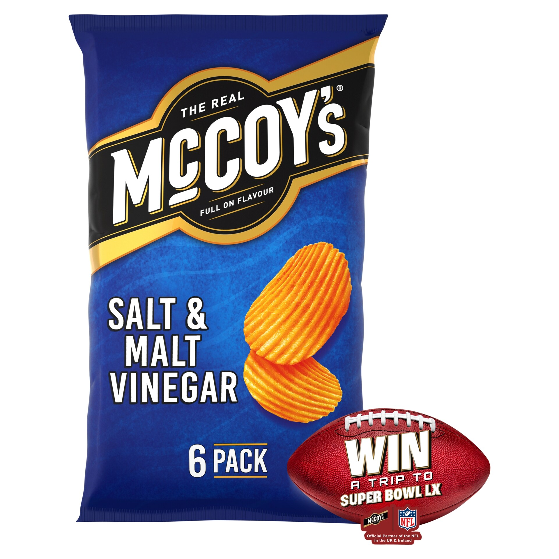 McCoy's Salt & Malt Vinegar Multipack Crisps 6x25g