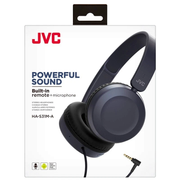 JVC Foldable Headphones with Remote Mic│Built-in Microphone│Powerful Sound│Black