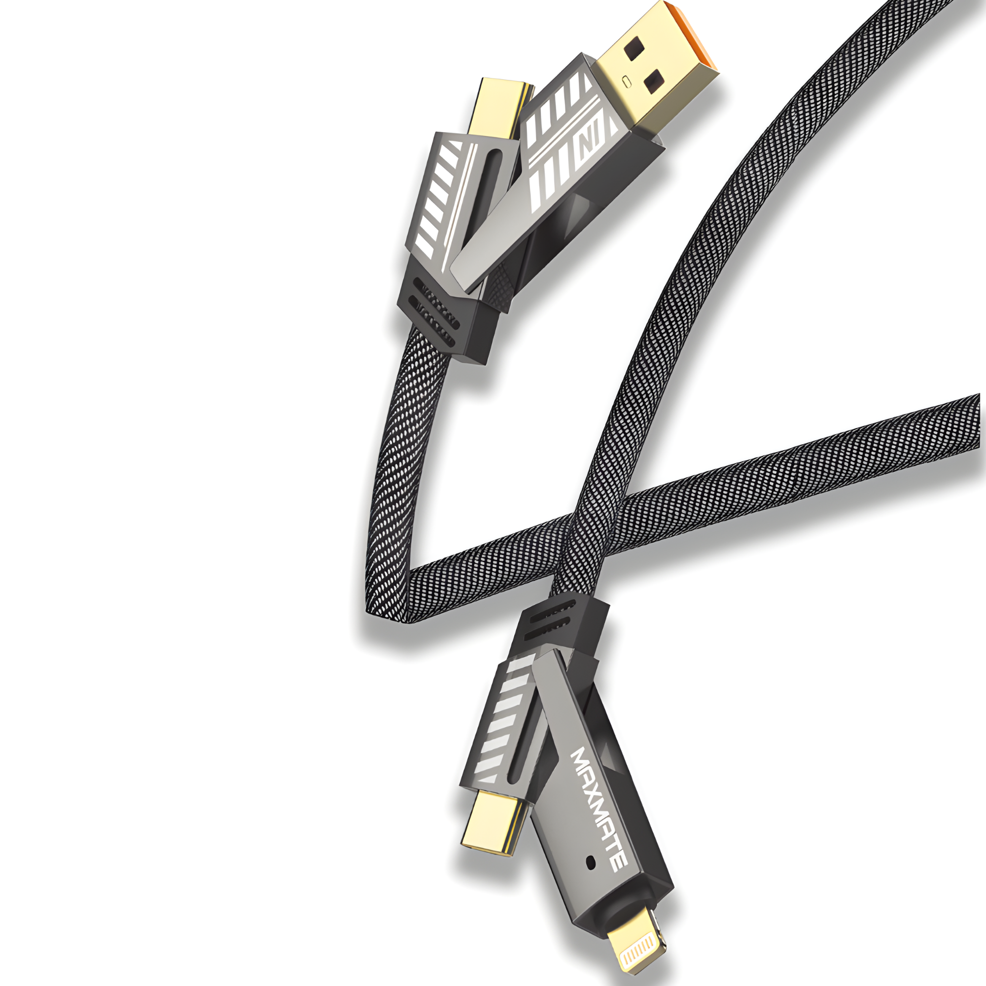 4-in-1 Mecha Style Cable (Grey) — Power. Speed. Style.