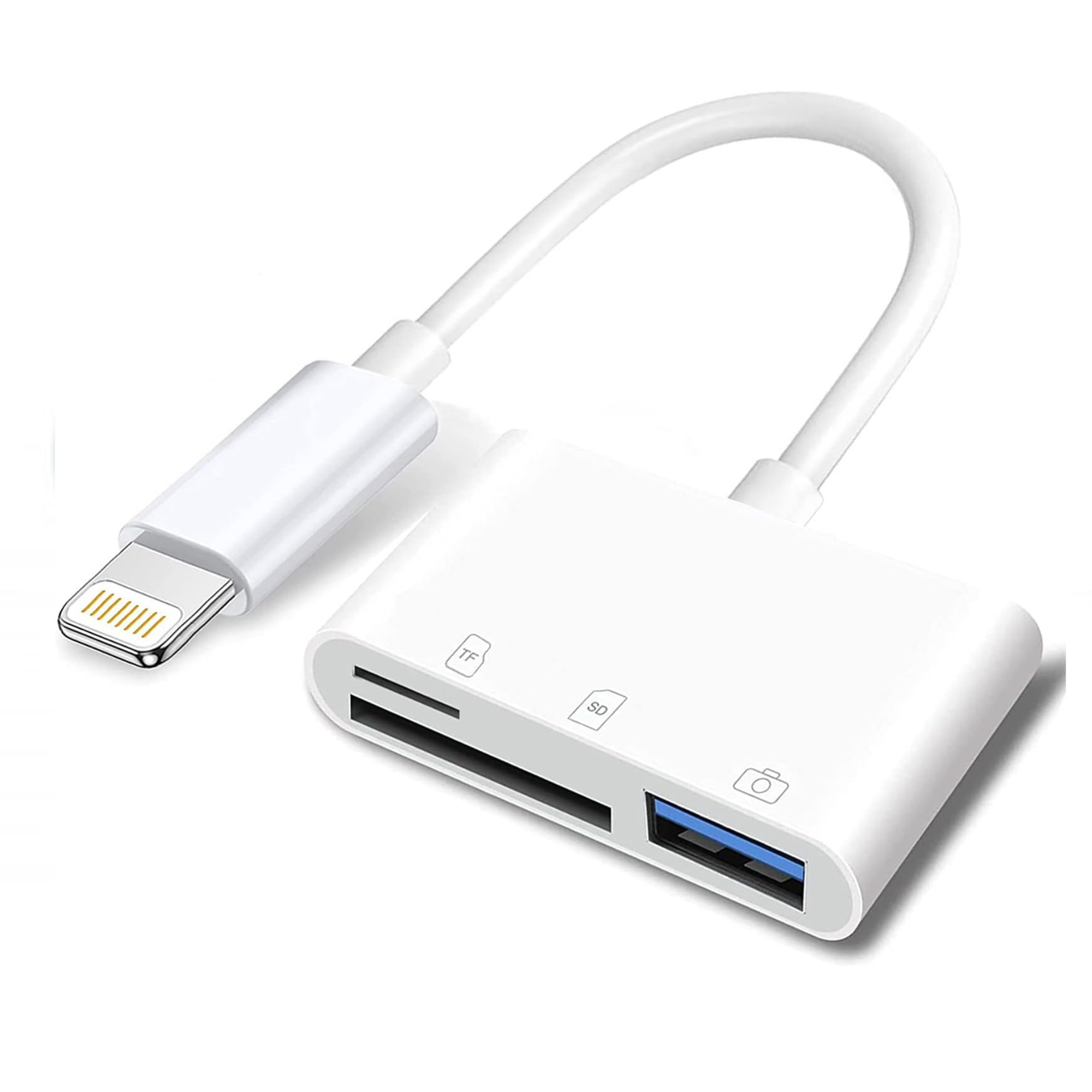 3-in-1 Lightning to USB + SD + TF Card Reader Adapter