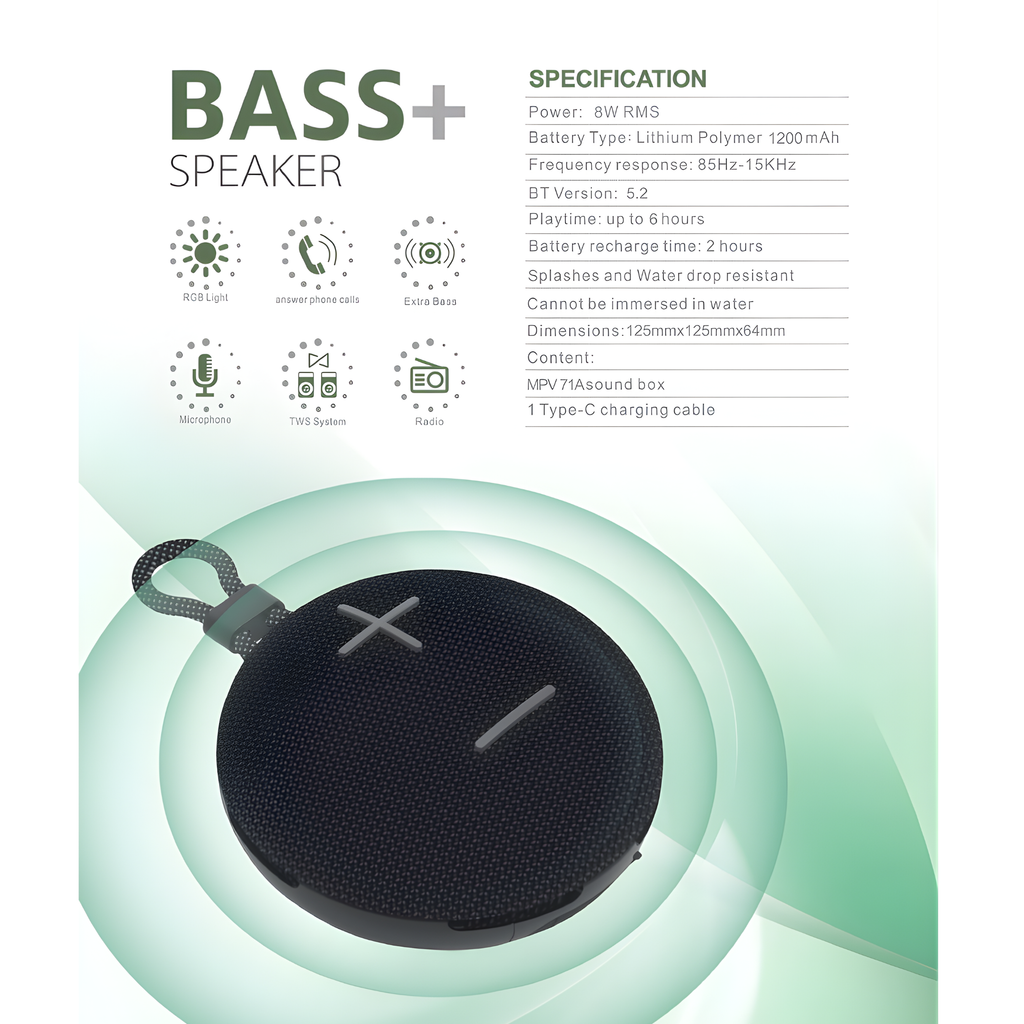 Maxmate Portable Wireless Speaker MPV71A