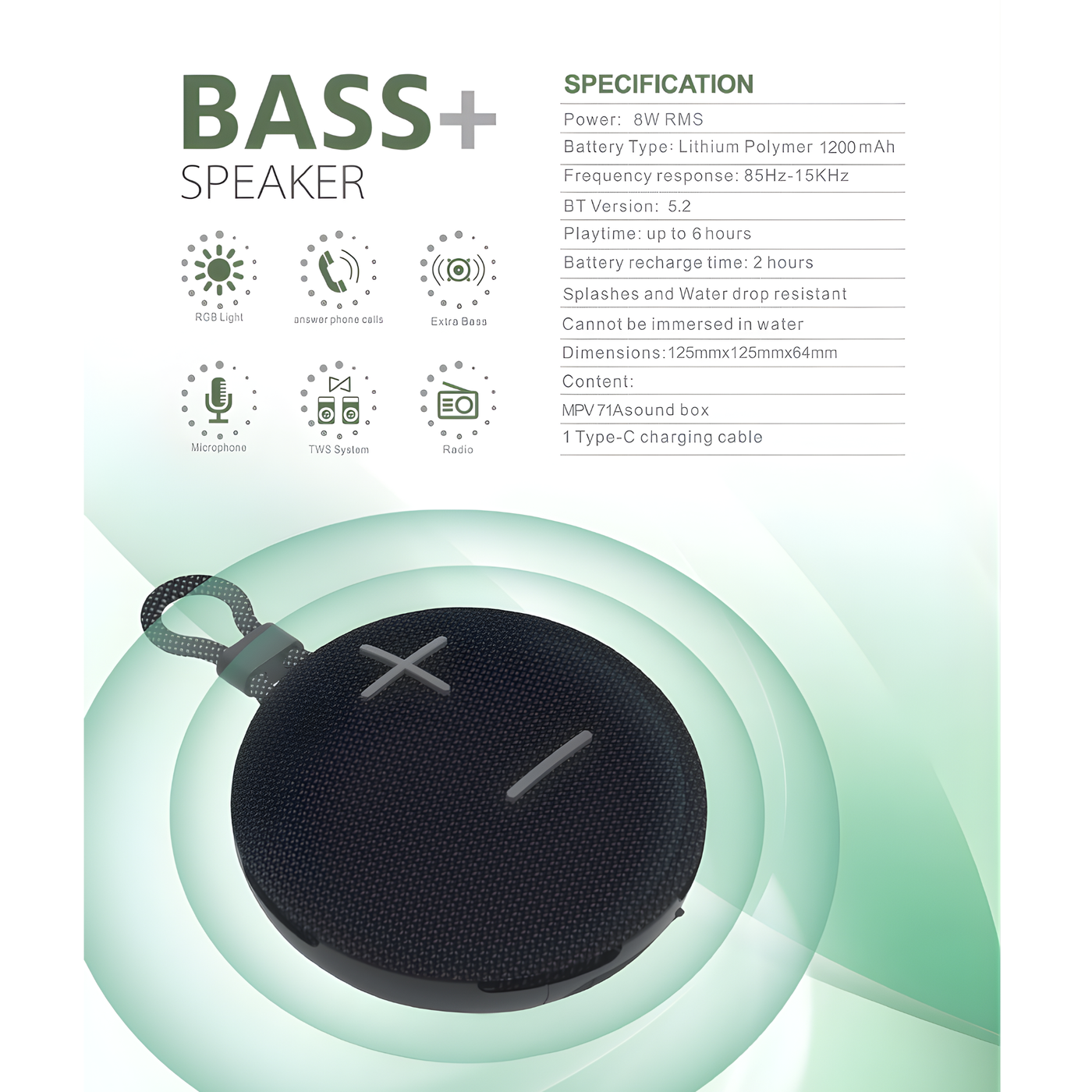 Maxmate Portable Wireless Speaker MPV71A