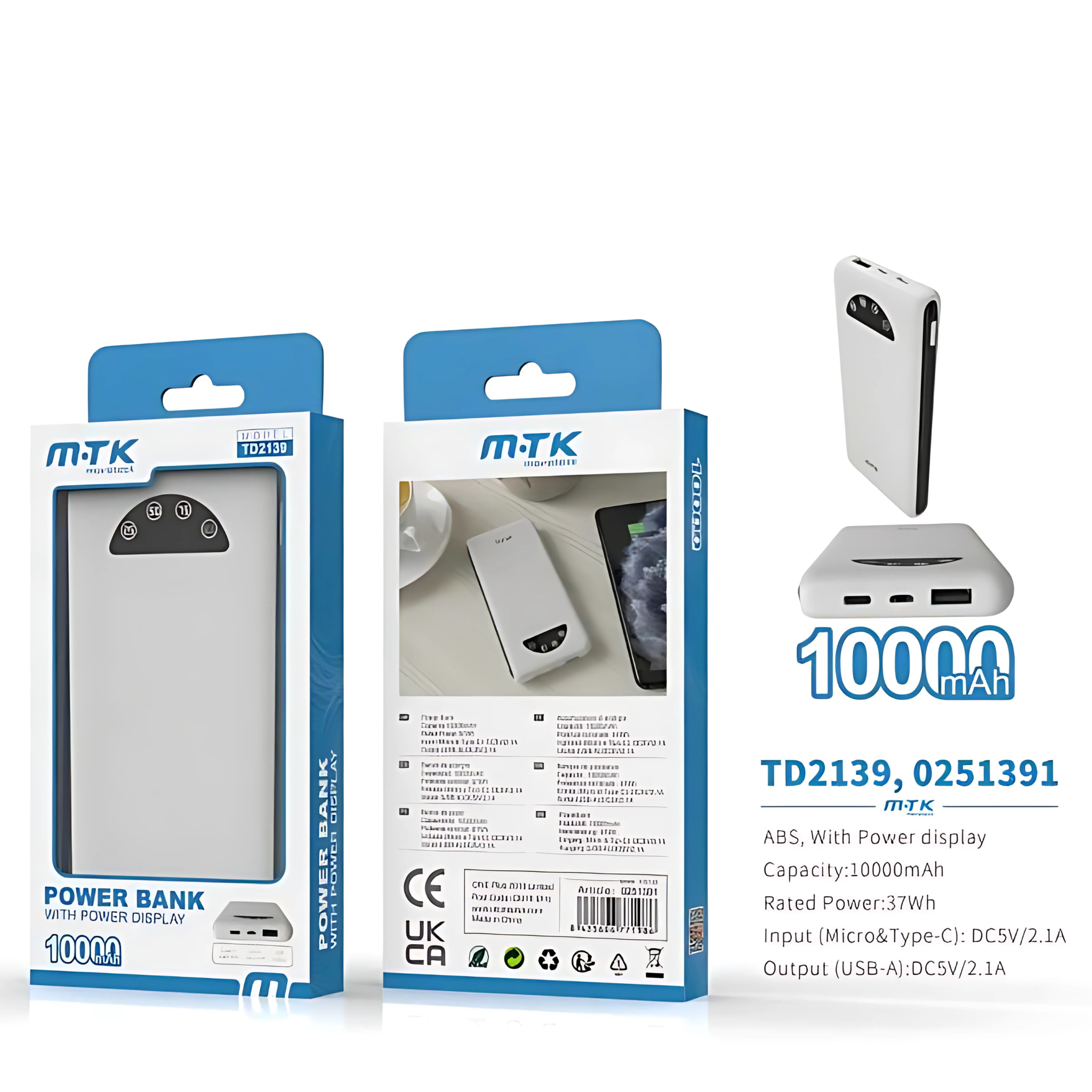 M.TK Power Bank with Power Display 10000mah