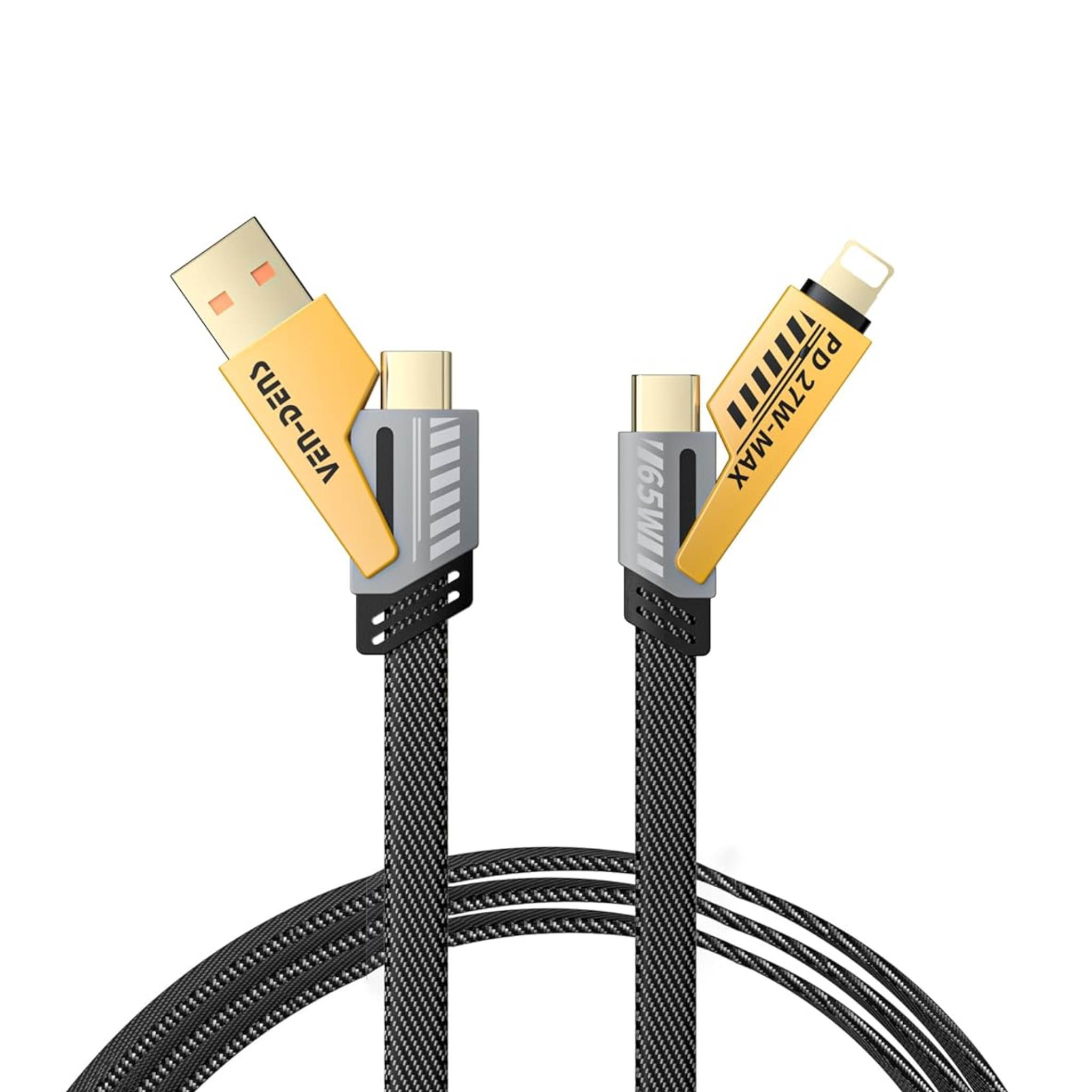 4 in 1 Multi Charger Cable 100W Fast Charging Multi-Port Cable