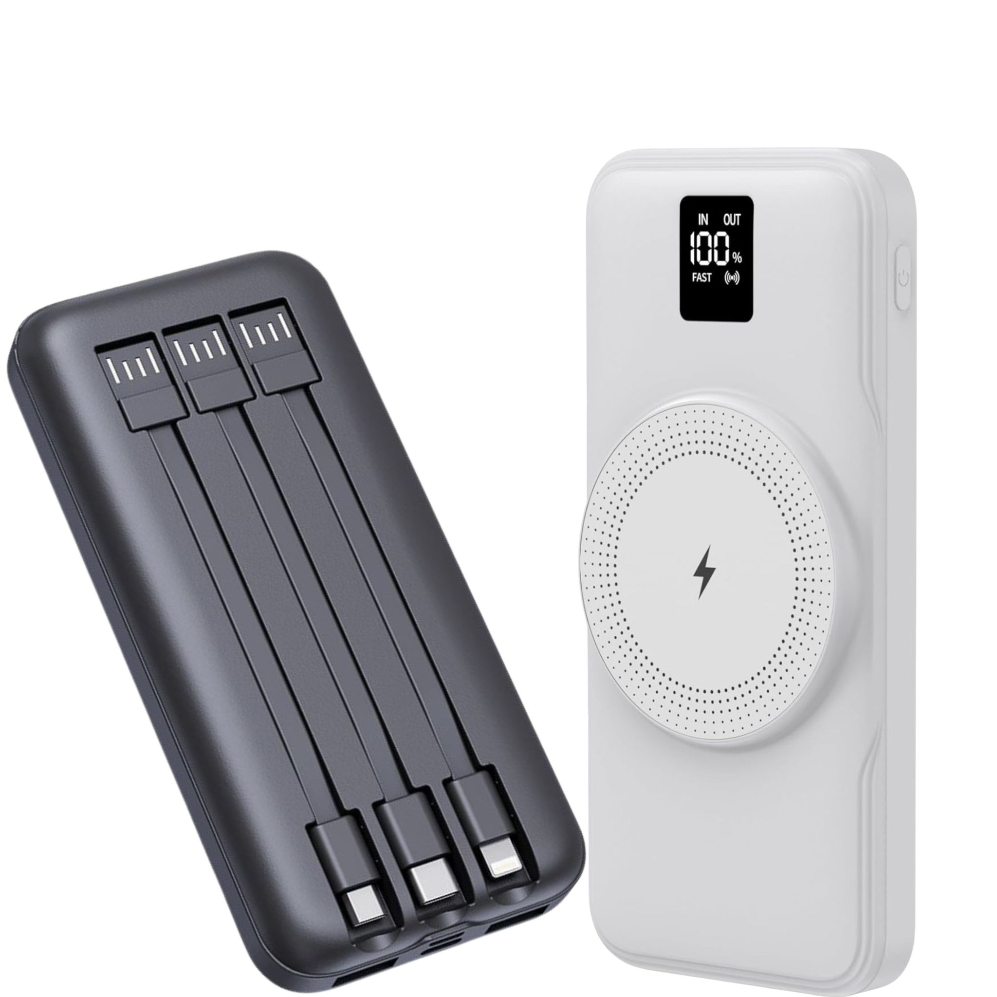 M.TK 2 IN 1 POWER BANK WITH CABLES & WIRELESS 20000mah