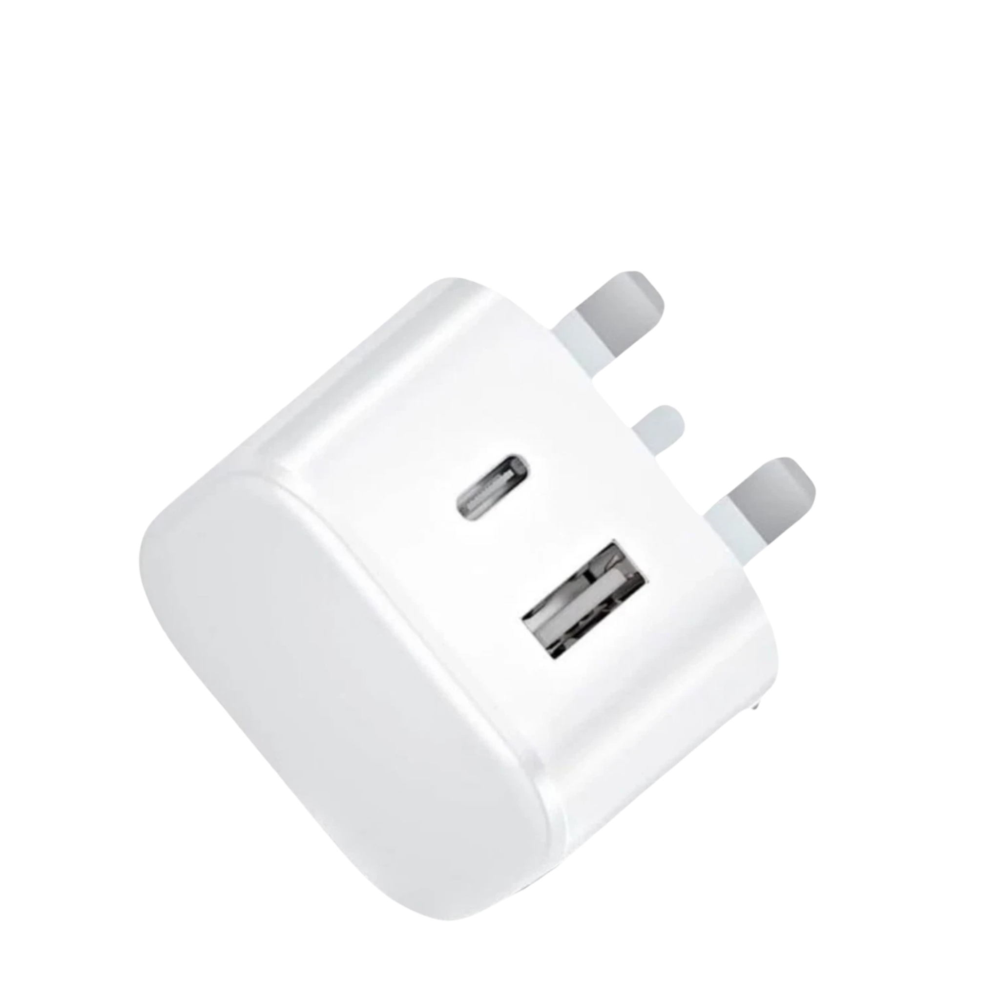 Dual Port Fast Charging Plug With Type C Port and USB Port