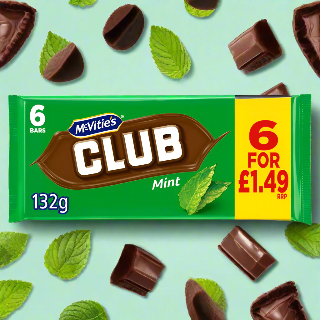 McVitie's Club Mint Bars 6 x 22g (132g) £1.49