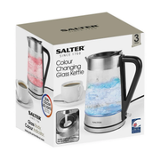 Salter 2200w Electric Glass Kettle 1.7L Stainless Steel